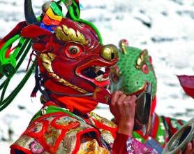 The Drametse festival, held in honour of a Buddhist guru, is attended by people from Drametse as well as neighbouring villages. The highlight of this festival is the Drametse gacham, a sacred mask dance, introduced in the sixteenth century and performed ever since.