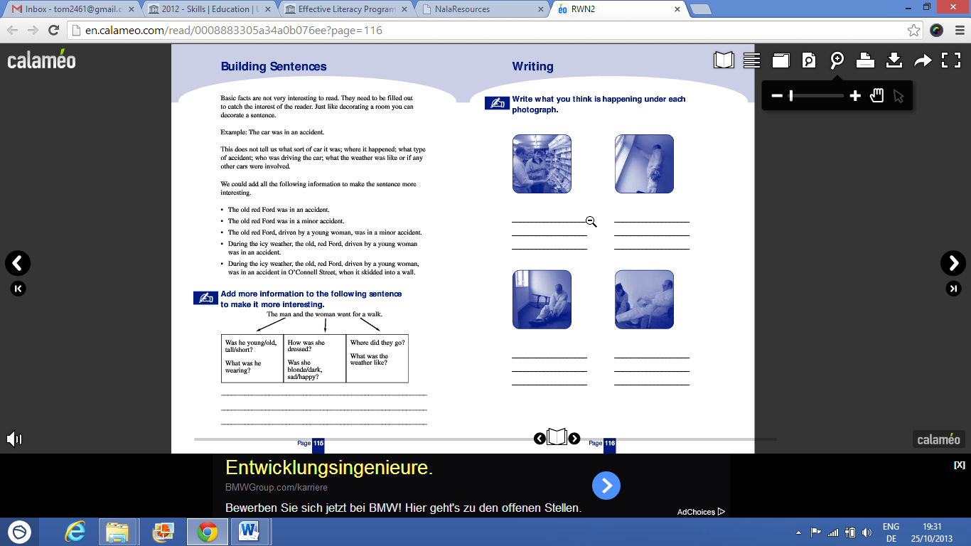 Figure 5: A learning exercise from the online workbook