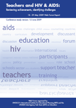 IATT on Education E-Forum Report on Teachers and HIV & AIDS