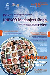 Madanjeet Singh Prize for the Promotion of Tolerance and Non-Violence award ceremony on 16 November