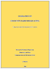 Legislation on community radio broadcasting: comparative study of the legislation of 13 countries