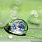 Earth inside water droplet