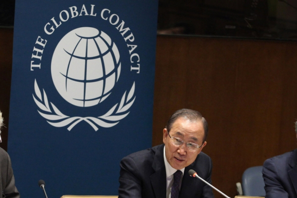Secretary-General Ban Ki-moon addresses the UN Global Compact Board. Photo: UN Global Compact/Michael Dames