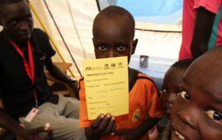 Children are at risk from cholera outbreak in South Sudan. UNICEF and partners have been carrying out a vaccination campaign in Juba Protection of Civilians site. Photo: UNICEF/South Sudan/2015/Claire McKeever