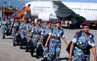 An all-female police unit from Bangladesh, serving with the UN Stabilization Mission in Haiti, arrives in Port-au-Prince to assist with post-earthquake reconstruction. UN Photo/Marco Dormino
