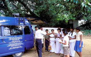 Mobile health education van in rural Sri Lanka