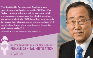 Image: Ban Ki-moon's message for the International Day to End Female Genital Mutilation.