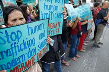 Manifestation contre la traite d’êtres humains