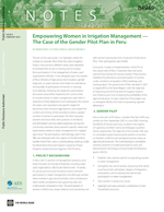 Empowering Women in Irrigation Management - The Case of the Gender Pilot Plan in Peru.