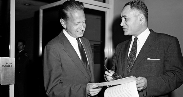 With Ralph Bunche in 1955.