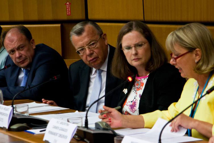 Yury Fedotov (second left), Executive Director of the UN Office on Drugs and Crime (UNODC), at a special event marking World Day Against Trafficking in Persons. Photo: UNODC