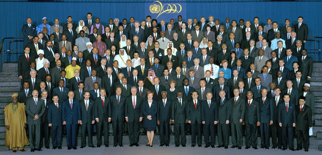 Photo of 149 Heads of State and Government and high-ranking officials at the Millennium Summit