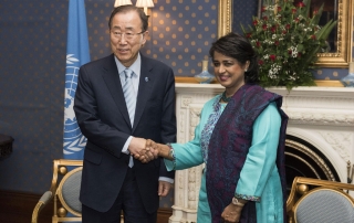 الأمين العام يلتقي رئيسة موريشيوس. الصورة: الأمم المتحدة-مارك غارتن