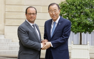 潘基文访问法国并会晤奥朗德总统 联合国图片