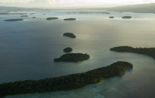 Photo: An aerial view of Marovo Lagoon in the Western Province of the Solomon Islands. UN Photo/Eskinder Debebe.