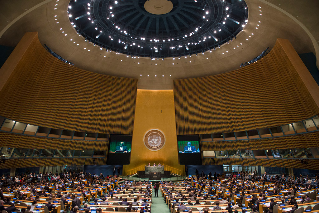 Sala de la Asamblea General de la ONU Foto:ONU/Amanda Voisard