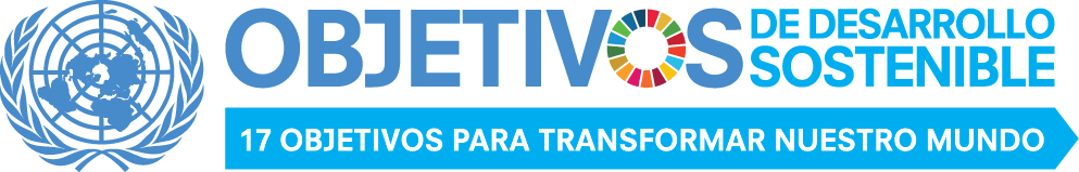 Logo de los ODS con el emblema de la ONU