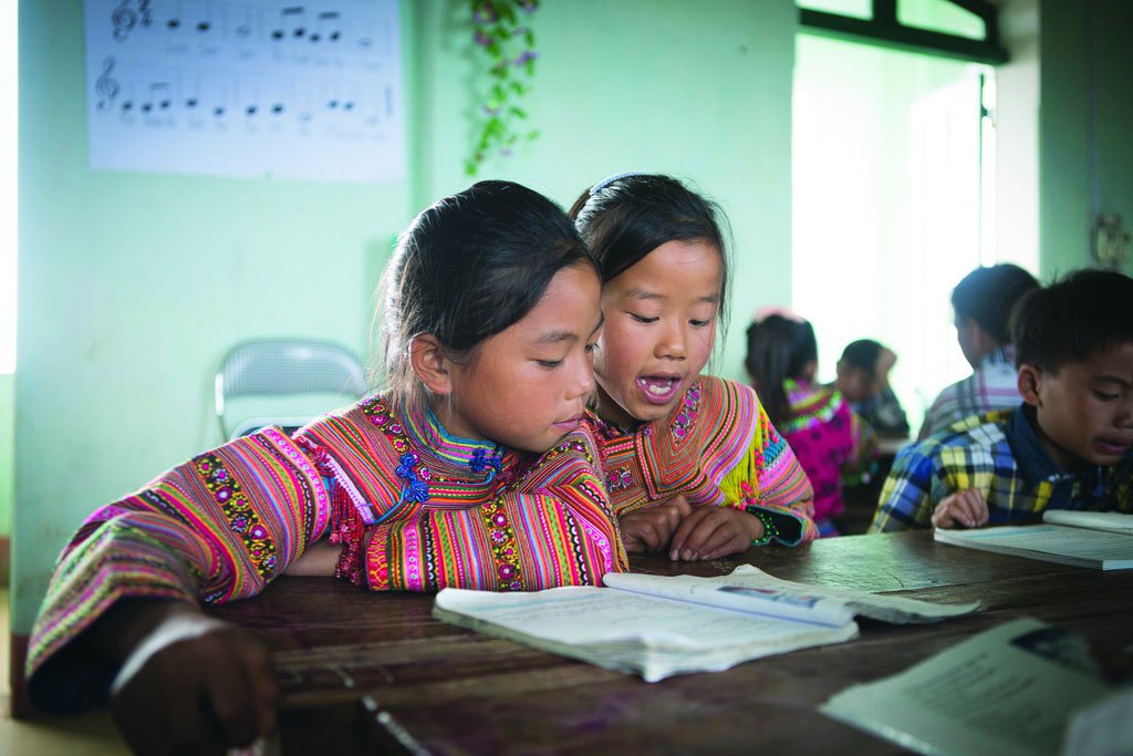 Niñas en quinto grado de primaria. Foto: Tuan Nguyen/Informe UNESCO