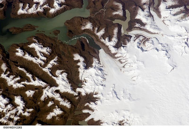 Glaciar Jorge Montt, en el sur patagónico, en Chile. Foto: NASA