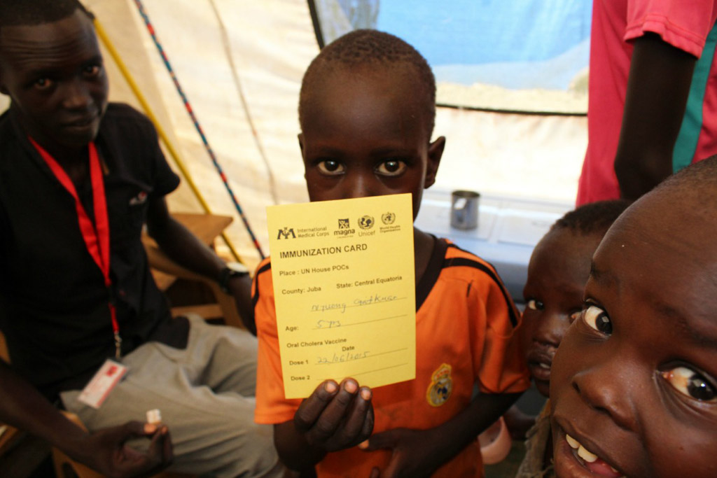 UNICEFestá llevando a cabo una campaña de vacunación contra el cólera en Juba, la capital de Sudán del Sur. Foto: UNICEF/Claire McKeever
