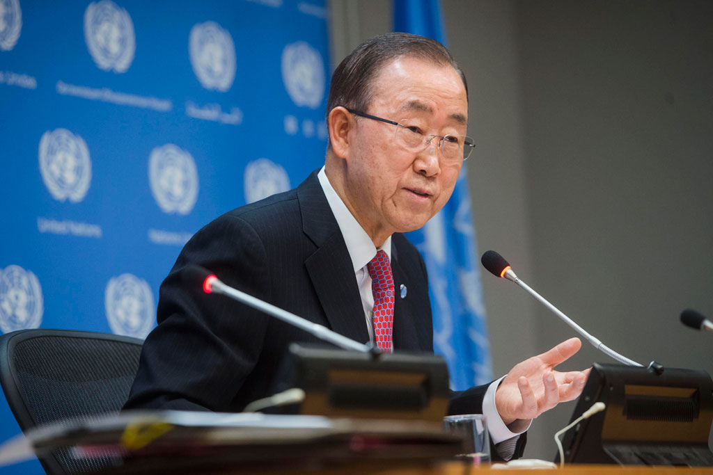 Ban Ki-moon en su conferencia de prensa de fin de año. Foto: ONU/Amanda Voisard