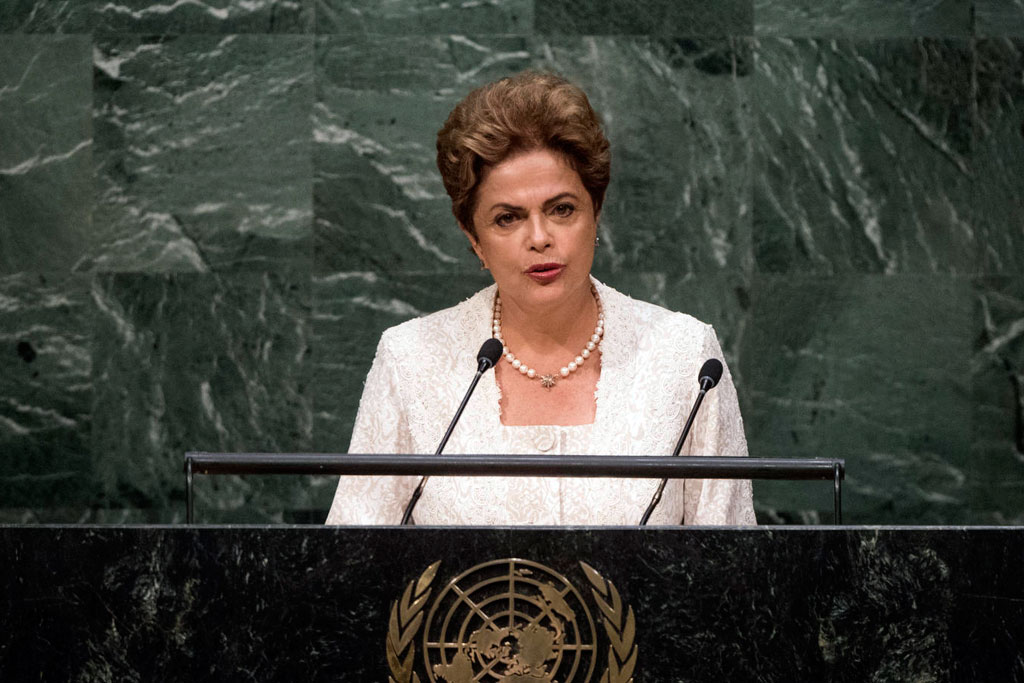 La presidenta de Brasil, Dilma Rousseff, en la Asamblea General de la ONU. Foto de archivo: ONU/Cia Pak