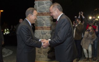 Secretary-General Ban Ki-moon meets with the President of Slovakia, Andrej Kiska.