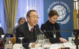 Photo: Secretary-General Ban Ki-moon participates in a Global Compact event on UN-Business Collaboration in Davos, Switzerland.