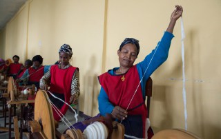 Photo: Trainees in Addis Ababa, Ethiopia, at the project known as “Connecting 1,500 Women and Girls to the Export Market,” which helps women and girls to develop skills in industries such as leather, weaving, basketry, embroidery, gemstones and spinning.