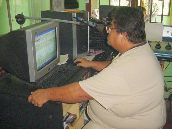 Radio communicator using one of the computers provided by the project