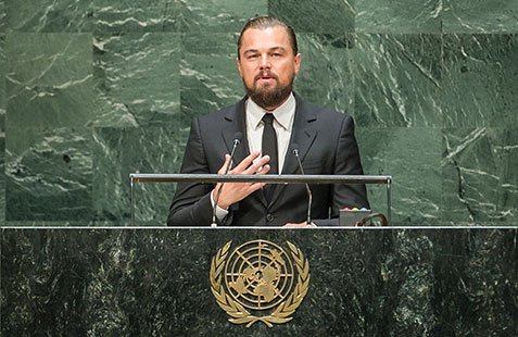 Leonardo DiCaprio delivers speech at UN Climate Summit