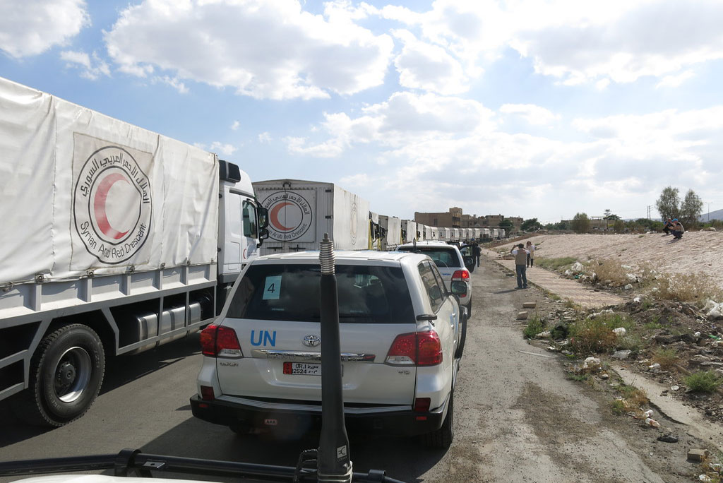 Aid convoy heads to Douma, Syria Photo: WFP/Basel Hassan
