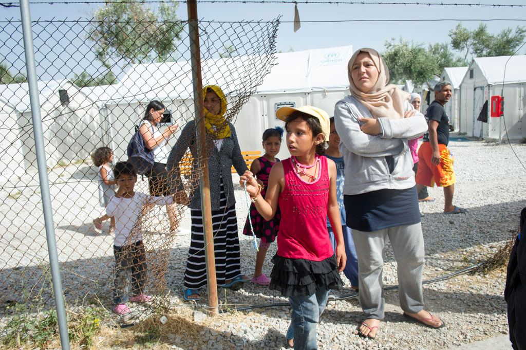 Scene from the Kara Tepe refugee camp on the Greek island of Lesbos. UN Photo/Rick Bajornas