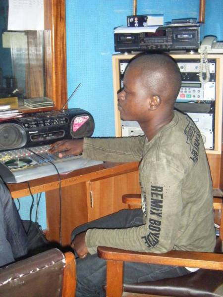 Student attending a radio training