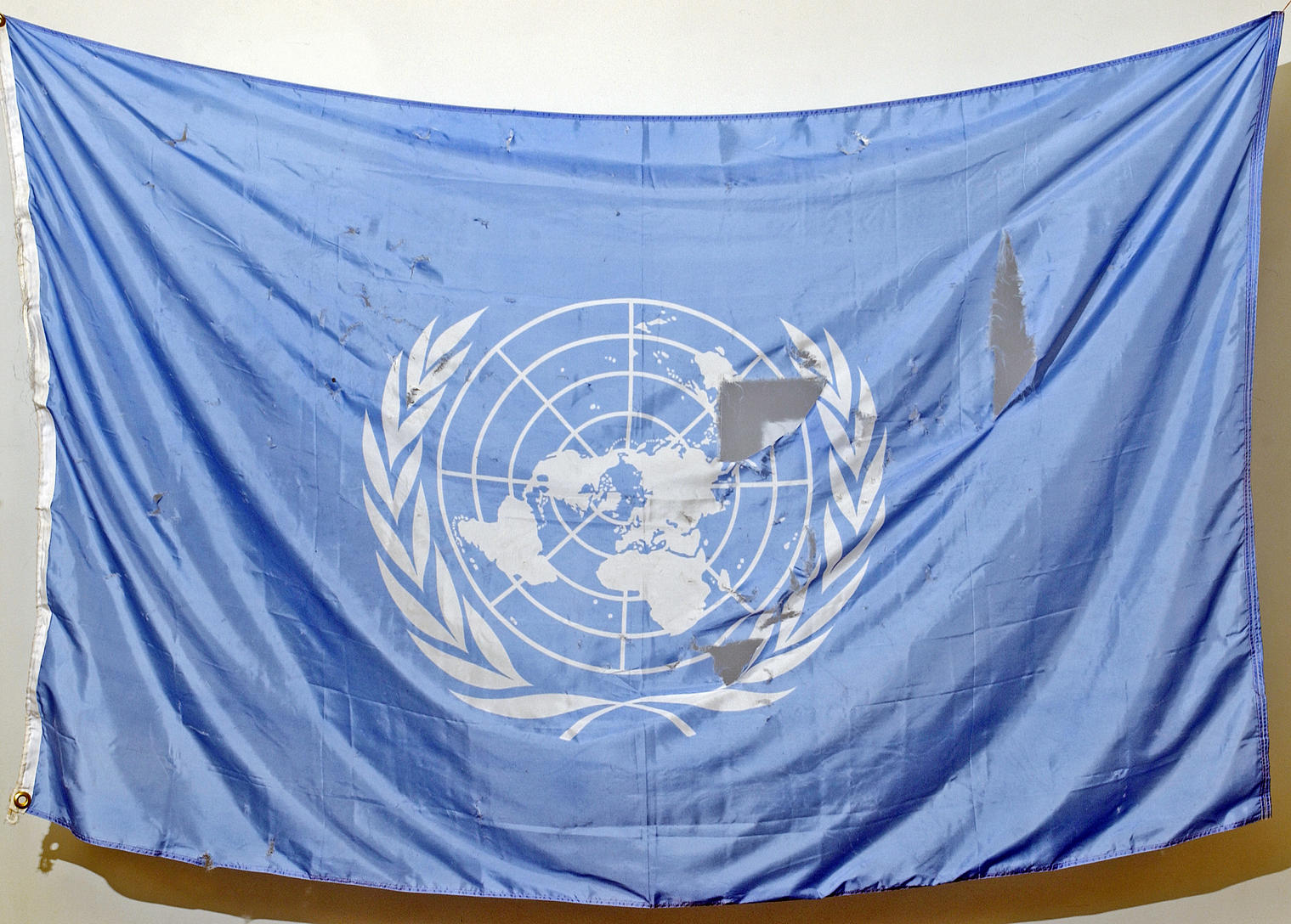 UN Flag Recovered From Debris of Bombed Baghdad UN Office