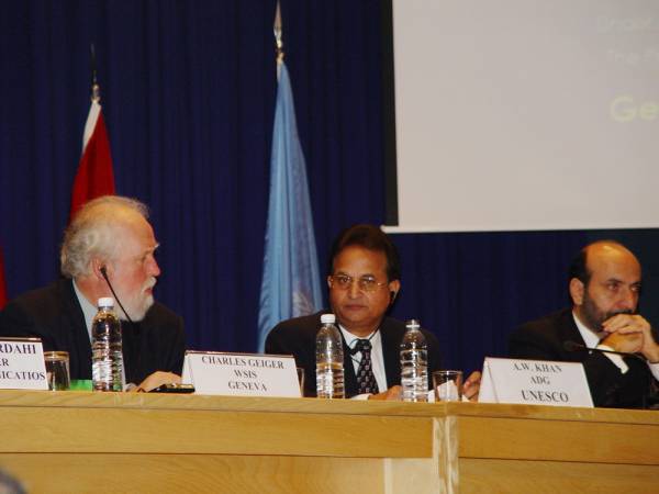 Abdul Waheed Khan and Charles Geiger, WSIS, Geneva - UN House Beirut