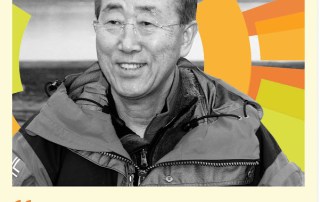 Graphic of Secretary-General Ban Ki-moon, which reads "Climate Summit 2014". A quote from the Secretary-General reads "Give an hour to combat climate change - switch off your lights on Saturday 29 March at 8.30 p.m.