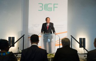Photo of Secretary-General Ban Ki-moon addressing the Global Green Growth Forum in Copenhagen, Denmark.