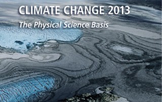 Graphic of cover of IPCC report, which reads: "Climate Change 2013 - The Physical Science Basis"