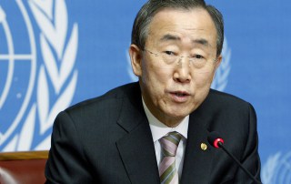 Photo of Secretary-General Ban Ki-moon speaking.