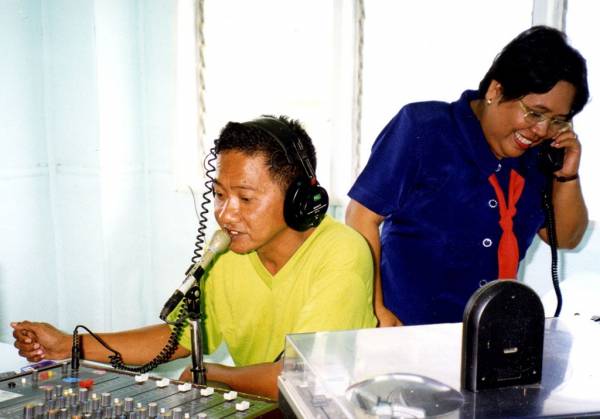 Broadcasting at Radio Ibajay, on the island of Aklan