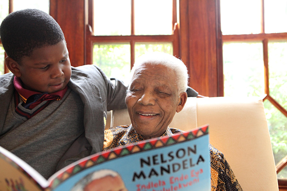 Mr. Mandela and his great grandson Ziyanda Manaway, taken on the occasion of the publication of the Children’s Version of Long Walk to Freedom, 2009.
