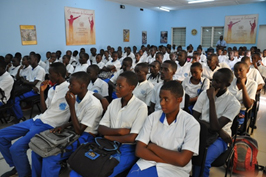 Students at an educational film screening organized by UNIC Bujumbura