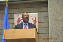 UNIC Nairobi Deputy Director Newton Kanhema makes