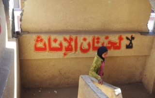 رسالة مناهضة لعادة الختان في إحدى محافظات مصر حيث تنتشر ممارسة هذه العادة.