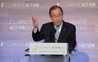 潘基文秘书长“2016气候行动”峰会的开幕式上致辞 联合国图片/Eskinder Debebe