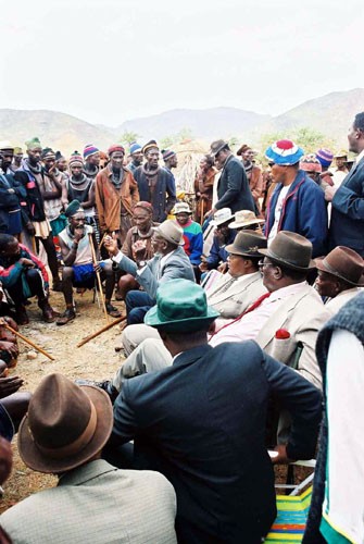 Himba people meeting