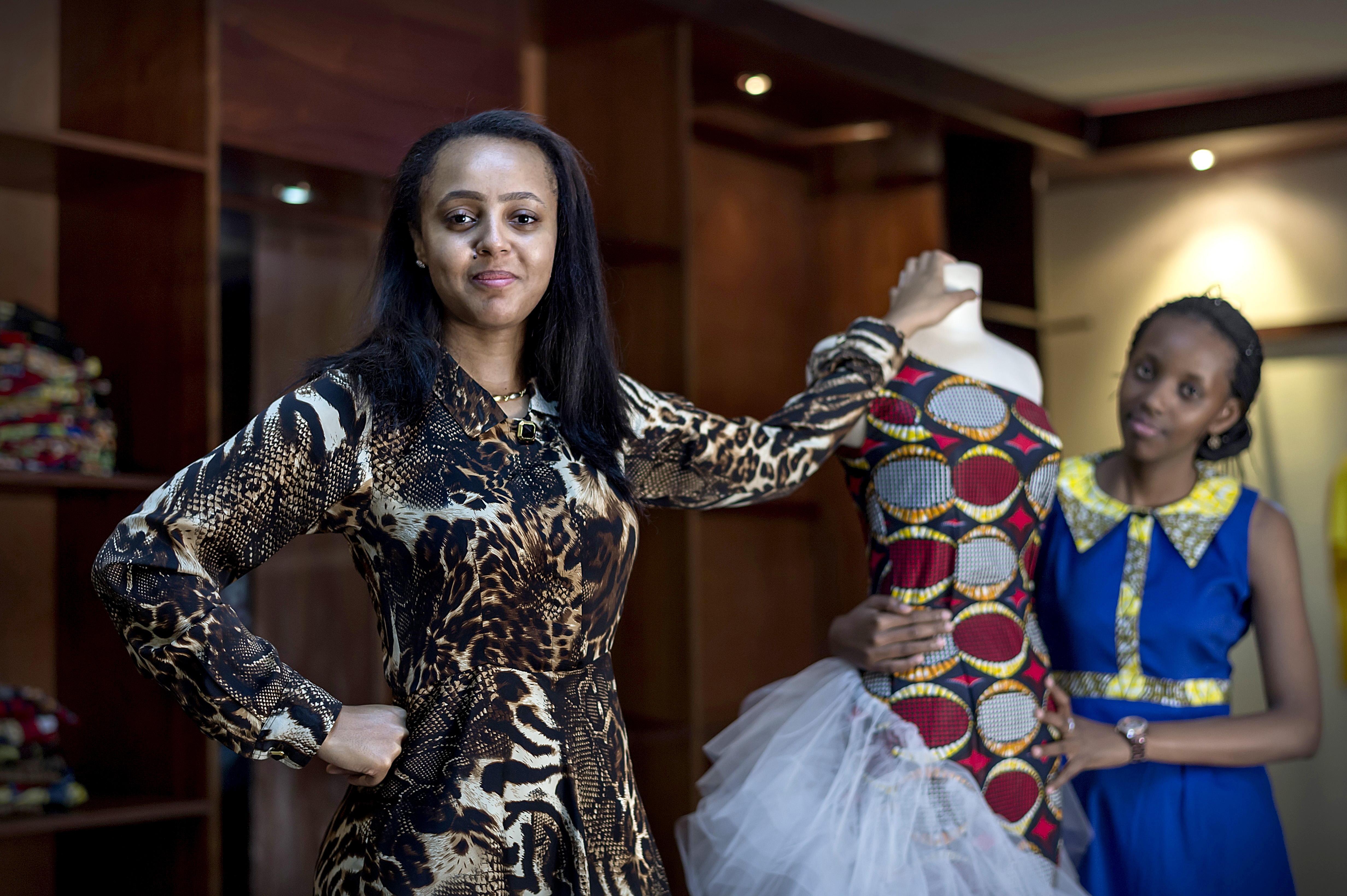 Scorpio R. Khoury, the 26-year old Rwandese, owner of fashion house ‘Made in Kigali’. Photo: Panos/Sven Torfinn