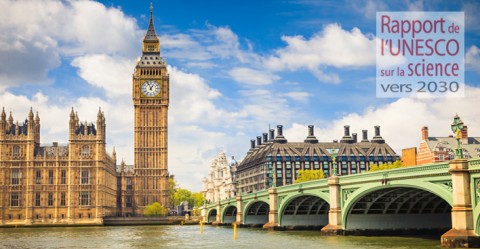 Vue du Parlement, de l'horloge Big Ben et de la Tamise à Londres