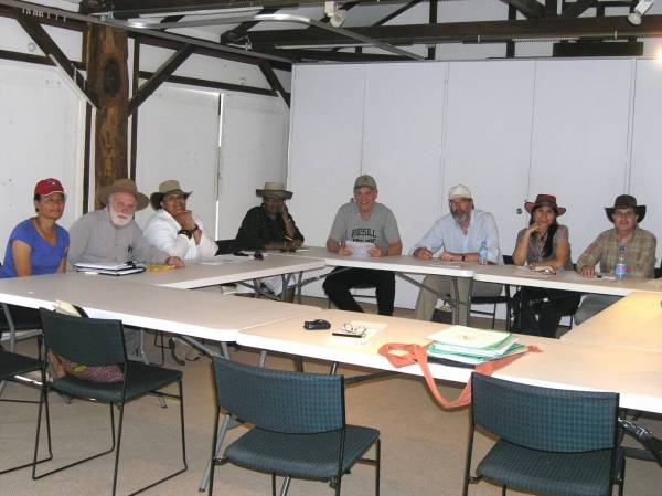 Register Sub-Committee and Bureau meet in hats at Lanyon